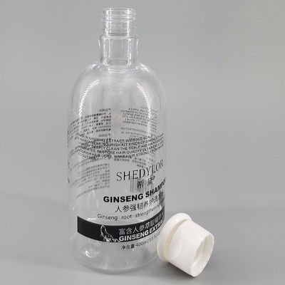 13.53oz400ml Transparent PET Shampoo Bottle Round Clear Shower Gel Toiletries Bottle Can Be Screen Printed And Labelled